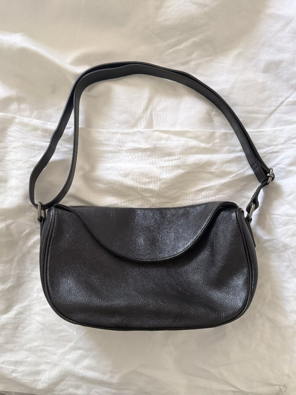 Leather Crescent Crossbody Bag